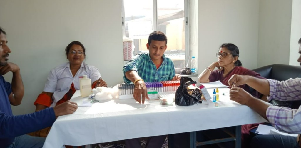 Medicare healthcare team conducting COVID-19 Covishield vaccination service